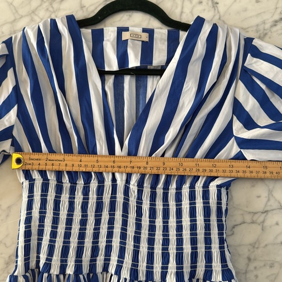 AYR The Puff Sleeve Midi Dress in Marais Blue Regatta Stripe Size S - Picture 8 of 12
